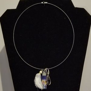 Blue Hope And Wish Bottle Necklace